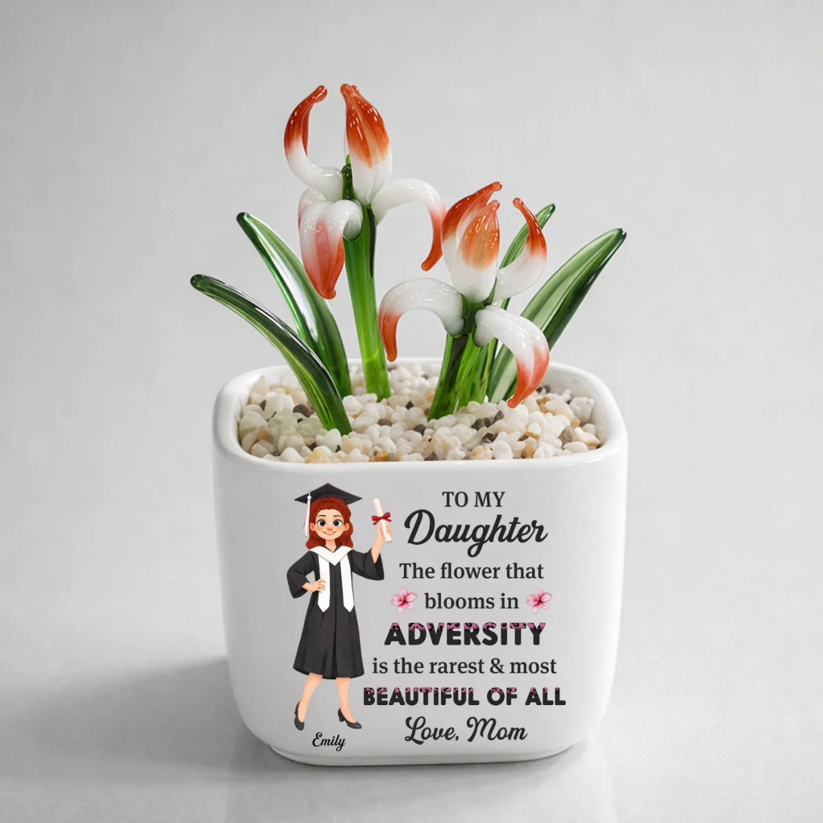 Courage Blooms From Struggle - Personalized Custom Glass Birth Month Flower - Image 15