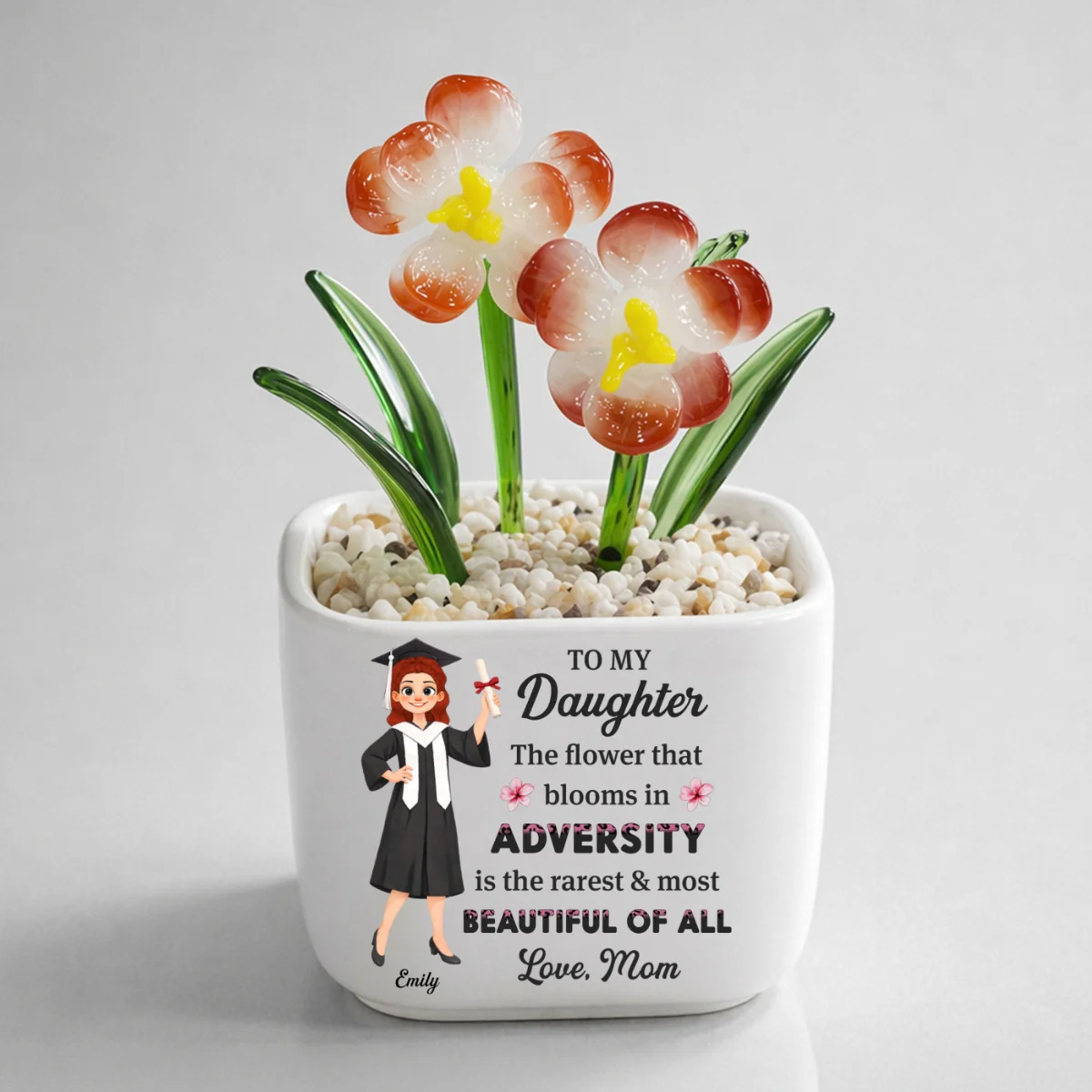 Courage Blooms From Struggle - Personalized Custom Glass Birth Month Flower - Image 8