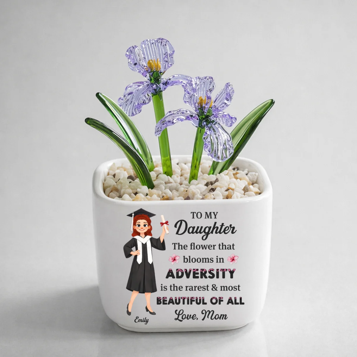 Courage Blooms From Struggle - Personalized Custom Glass Birth Month Flower - Image 9