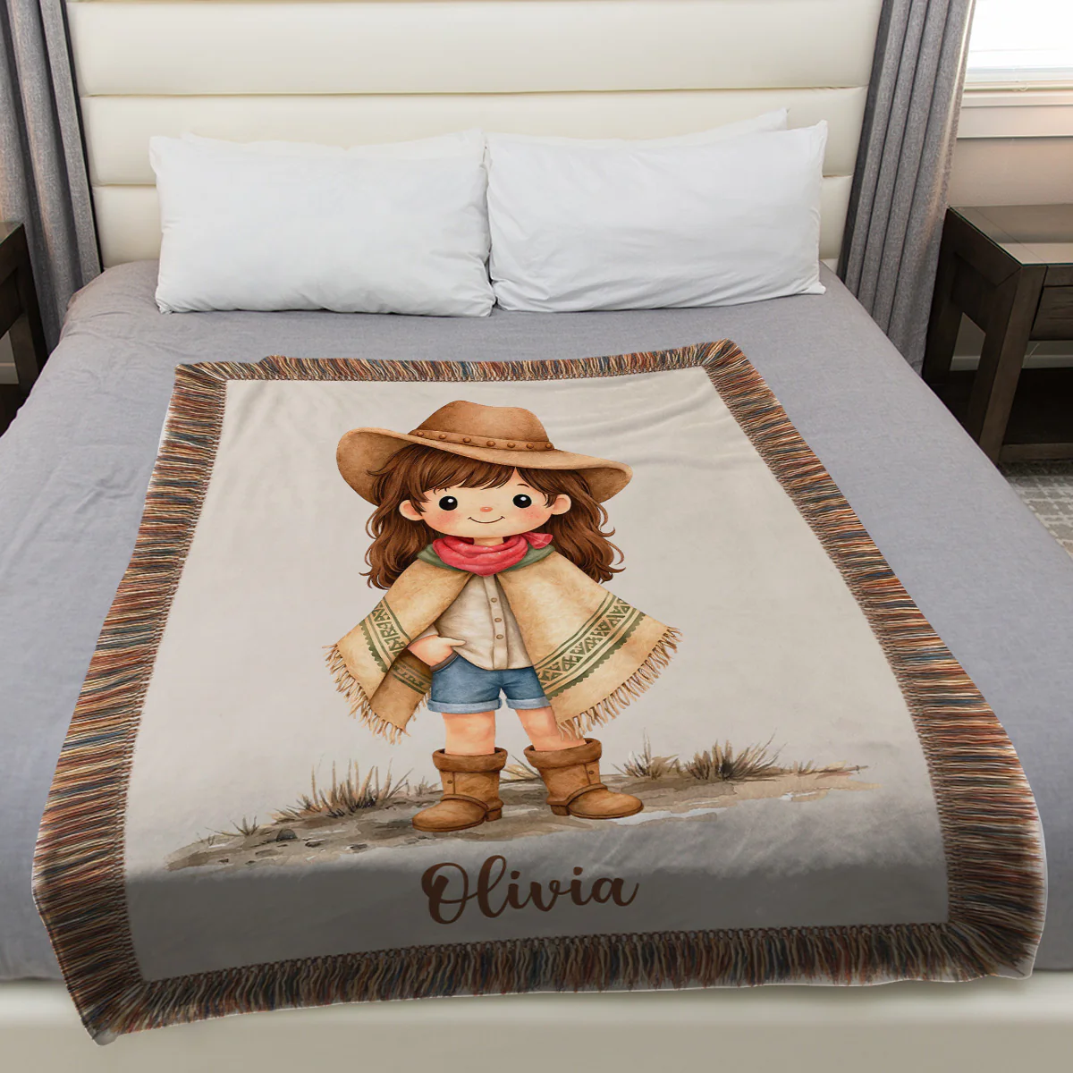 Cowboy Cowgirl - Personalized Custom Fleece Blanket - Image 2