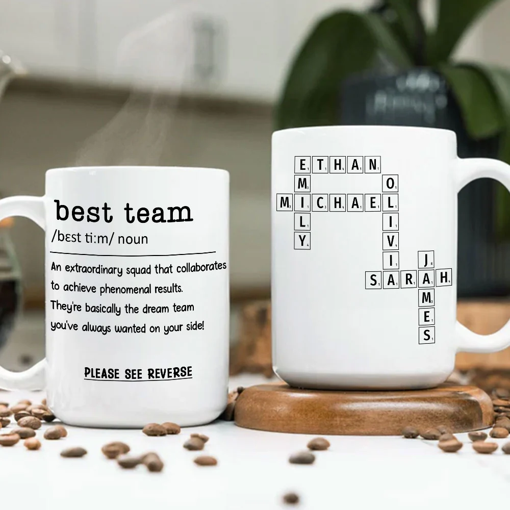 Coworker Crossword - Personalized Custom Coffee Mug - Image 4