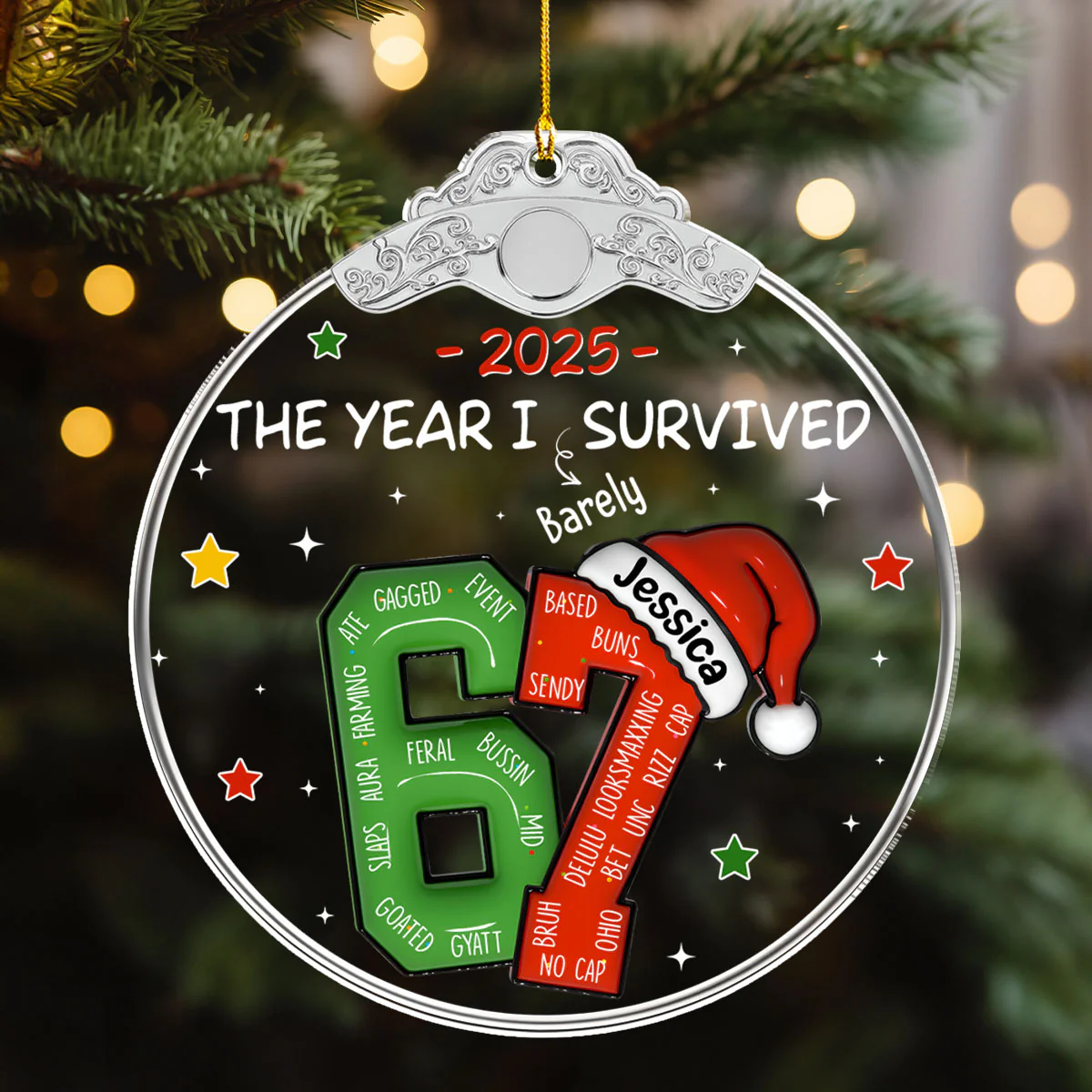 Coworker Six Seven Slang - Personalized Custom Acrylic Ornament