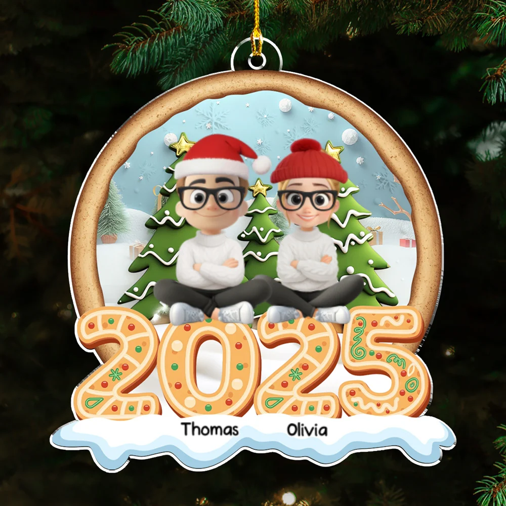 Cozy Christmas Family 2025 - Personalized Custom Acrylic Ornament - Image 7