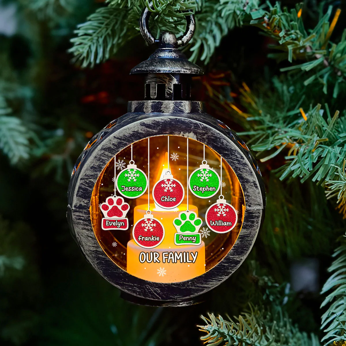 Cozy Christmas - Personalized Custom Christmas Lantern - Image 2