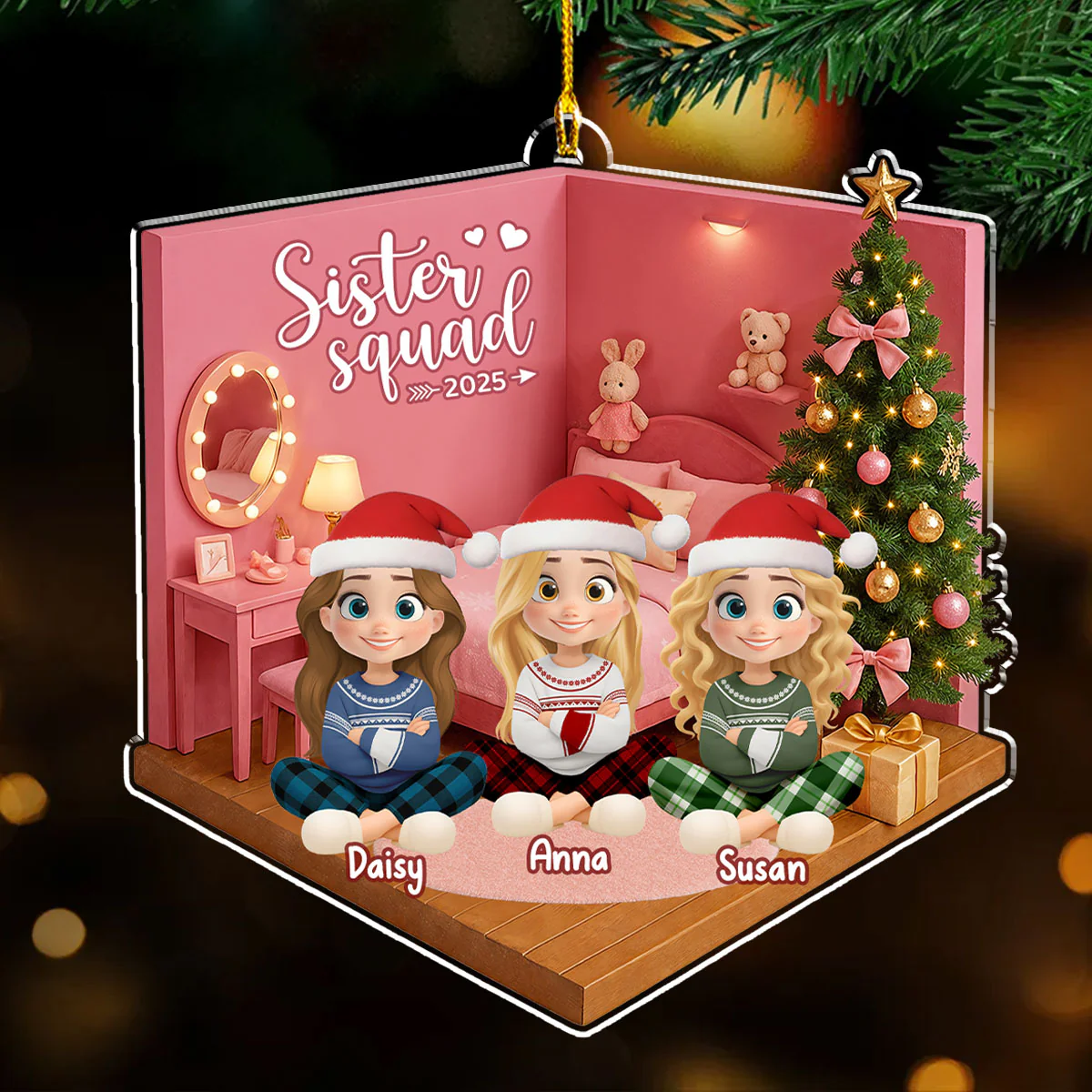 Cozy Dollhouse Nights - Personalized Custom Acrylic Ornament - Image 2