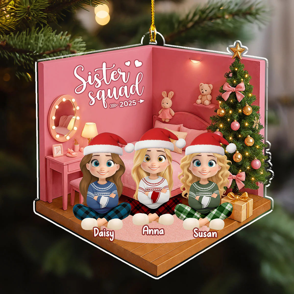 Cozy Dollhouse Nights - Personalized Custom Acrylic Ornament - Image 3
