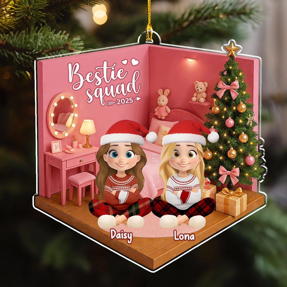 Cozy Dollhouse Nights - Personalized Custom Acrylic Ornament - Image 4