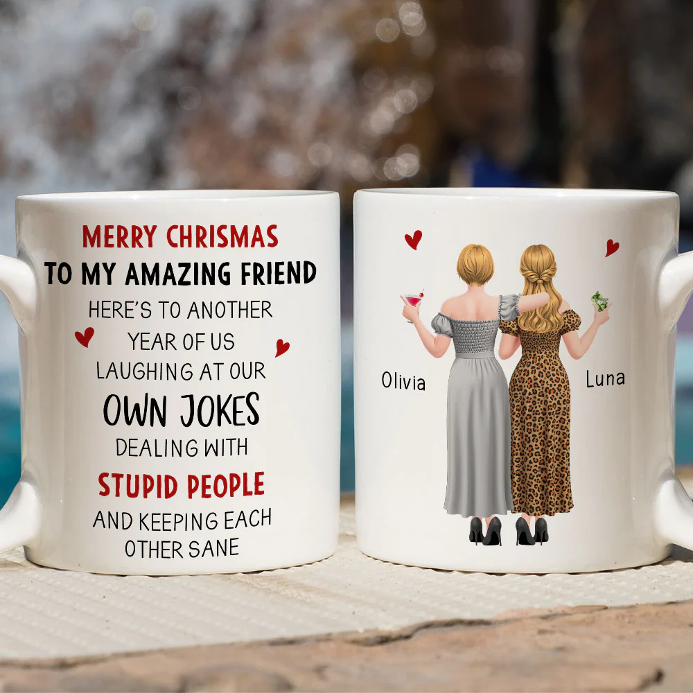 Crazy Friends Christmas - Personalized Custom Coffee Mug - Image 3