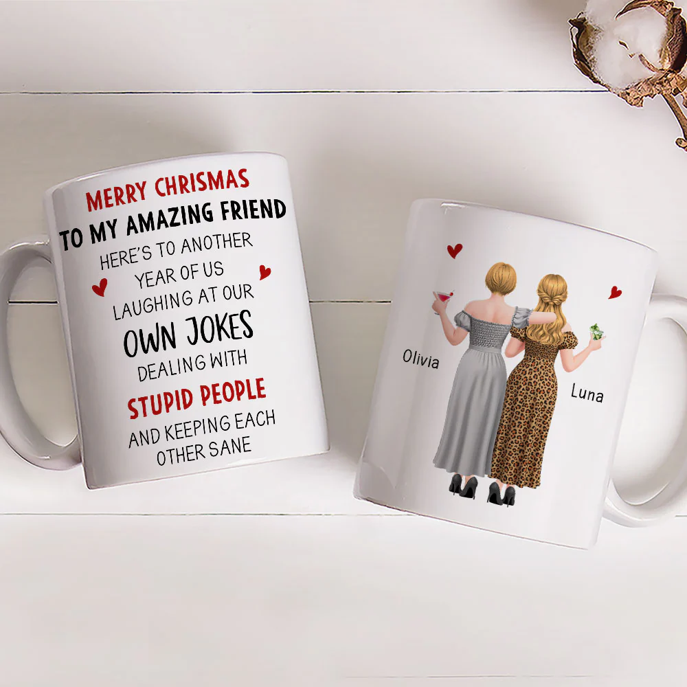 Crazy Friends Christmas - Personalized Custom Coffee Mug - Image 4