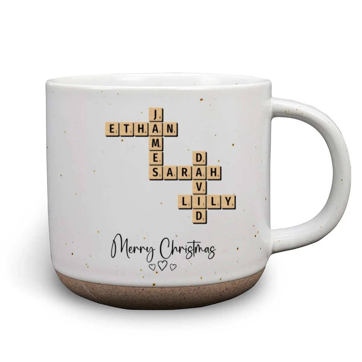 Crossword Art Merry Christmas - Personalized Custom Pottery Mug - Image 7