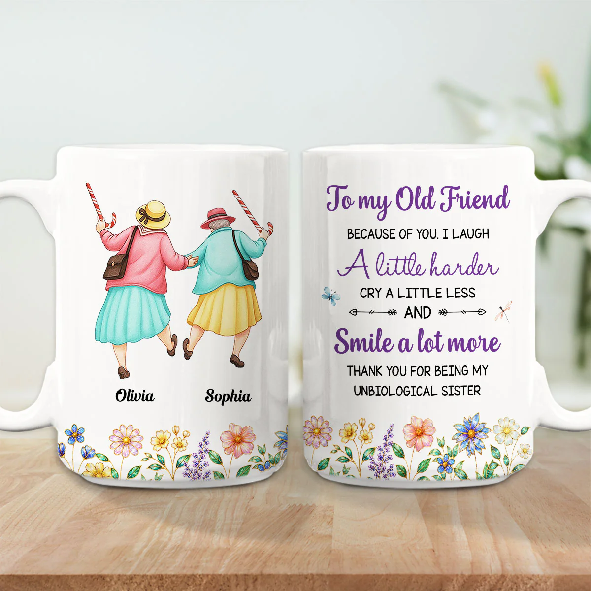 Cry A Little Less And Smile More - Personalized Custom Coffee Mug - Image 4