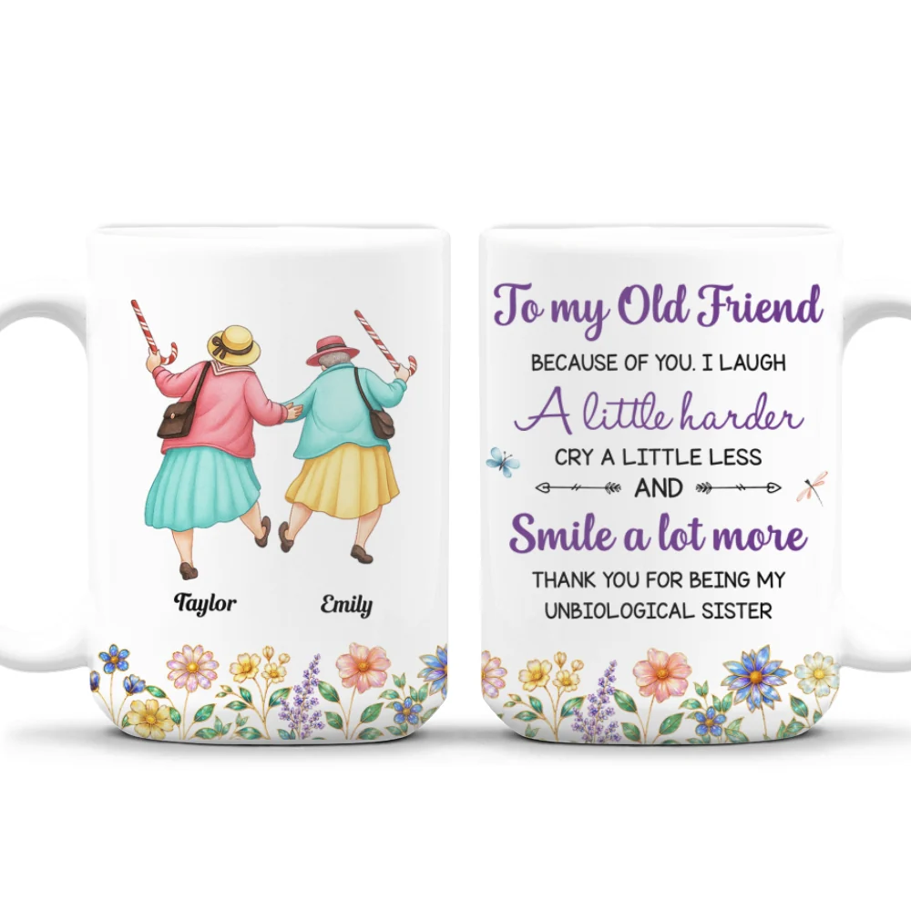 Cry A Little Less And Smile More - Personalized Custom Coffee Mug - Image 8