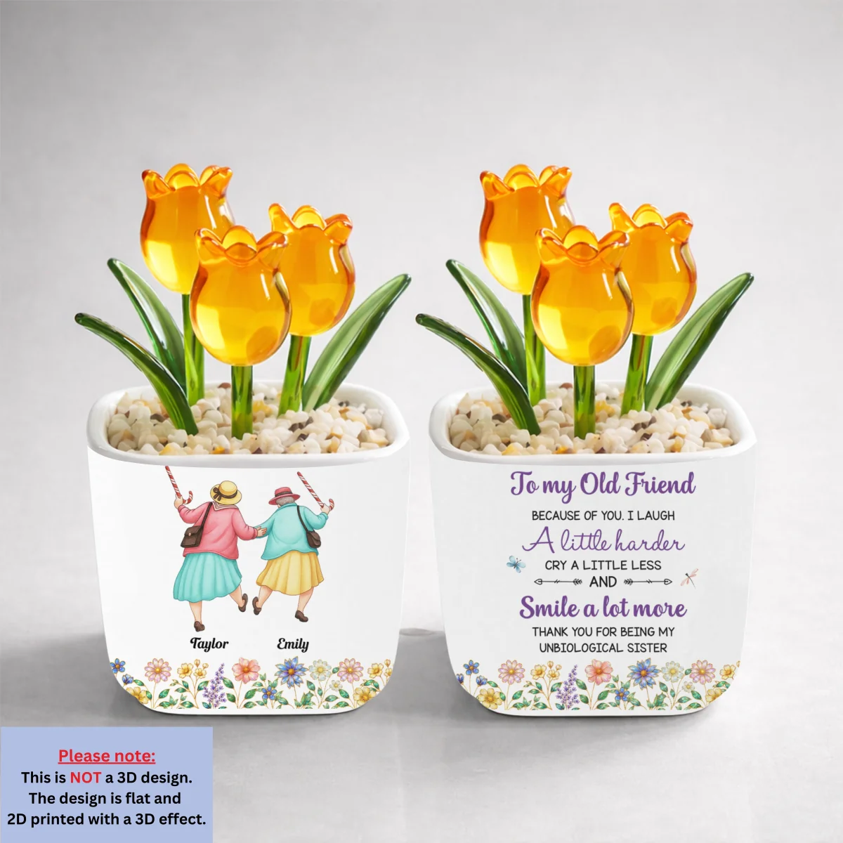 Cry A Little Less And Smile More - Personalized Custom Glass Everlasting Tulips - Image 11
