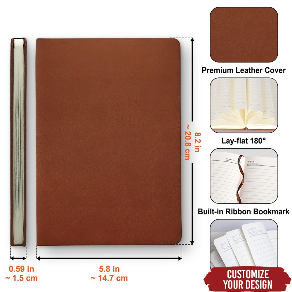 Cry A Little Less And Smile More - Personalized Custom Leather Journal - Image 8