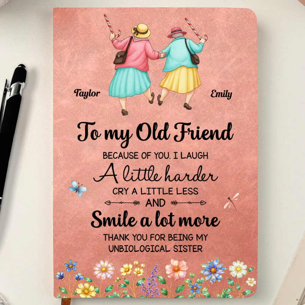 Cry A Little Less And Smile More - Personalized Custom Leather Journal - Image 9