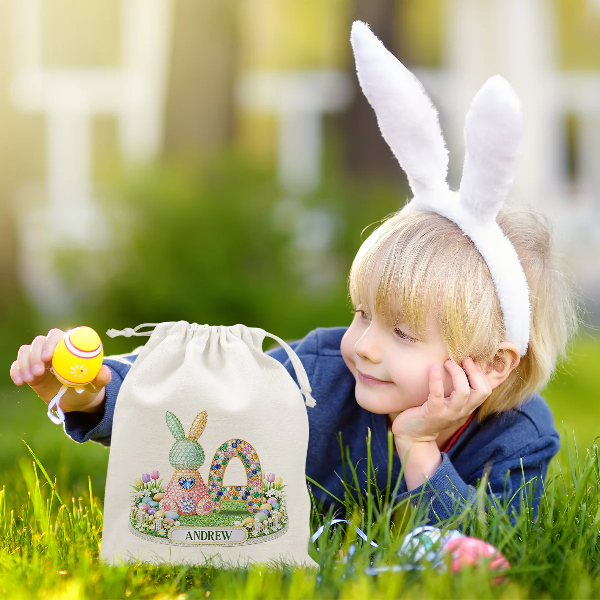 Crystal Easter Bunnies - Personalized Custom Favor Bag - Image 3