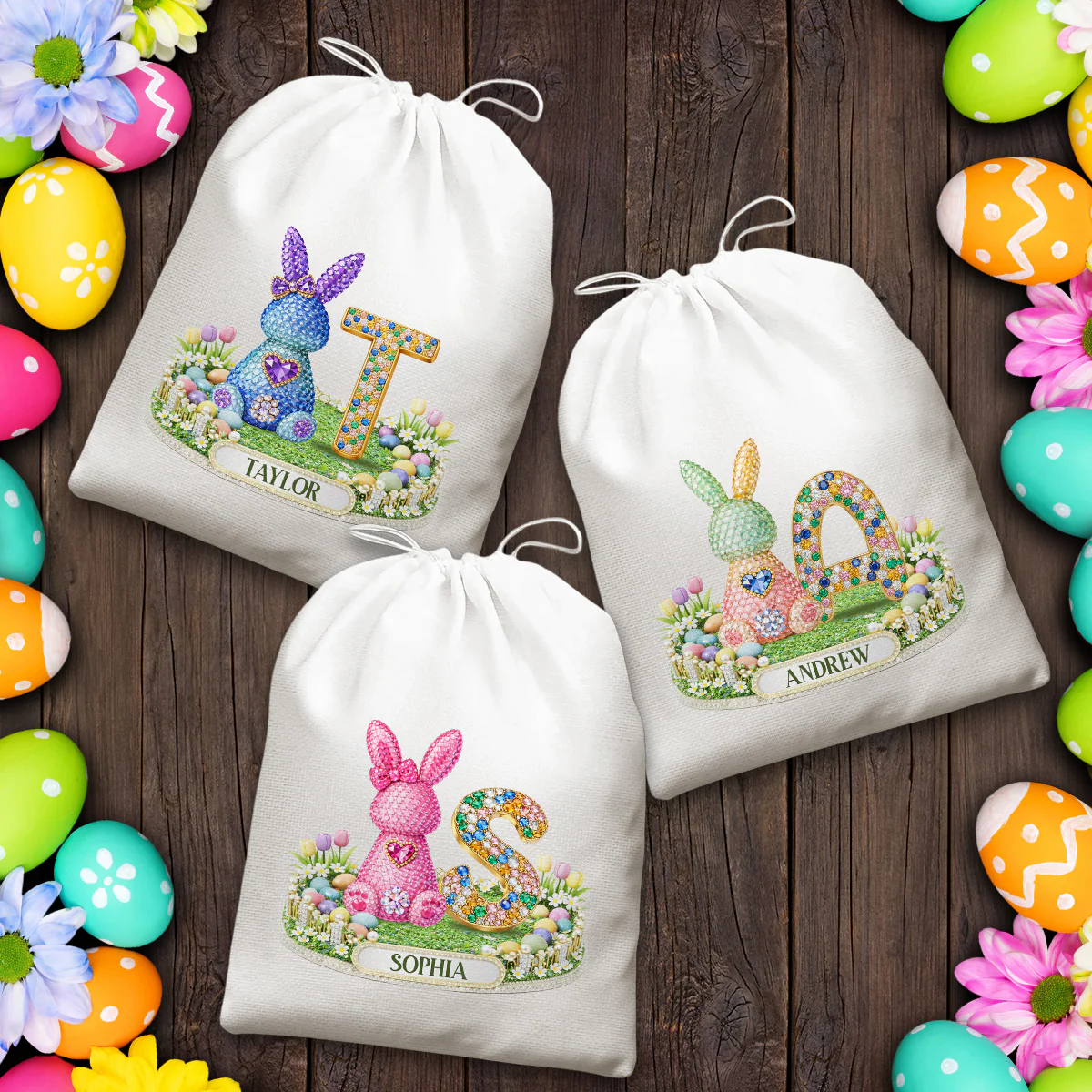 Crystal Easter Bunnies - Personalized Custom Favor Bag - Image 5