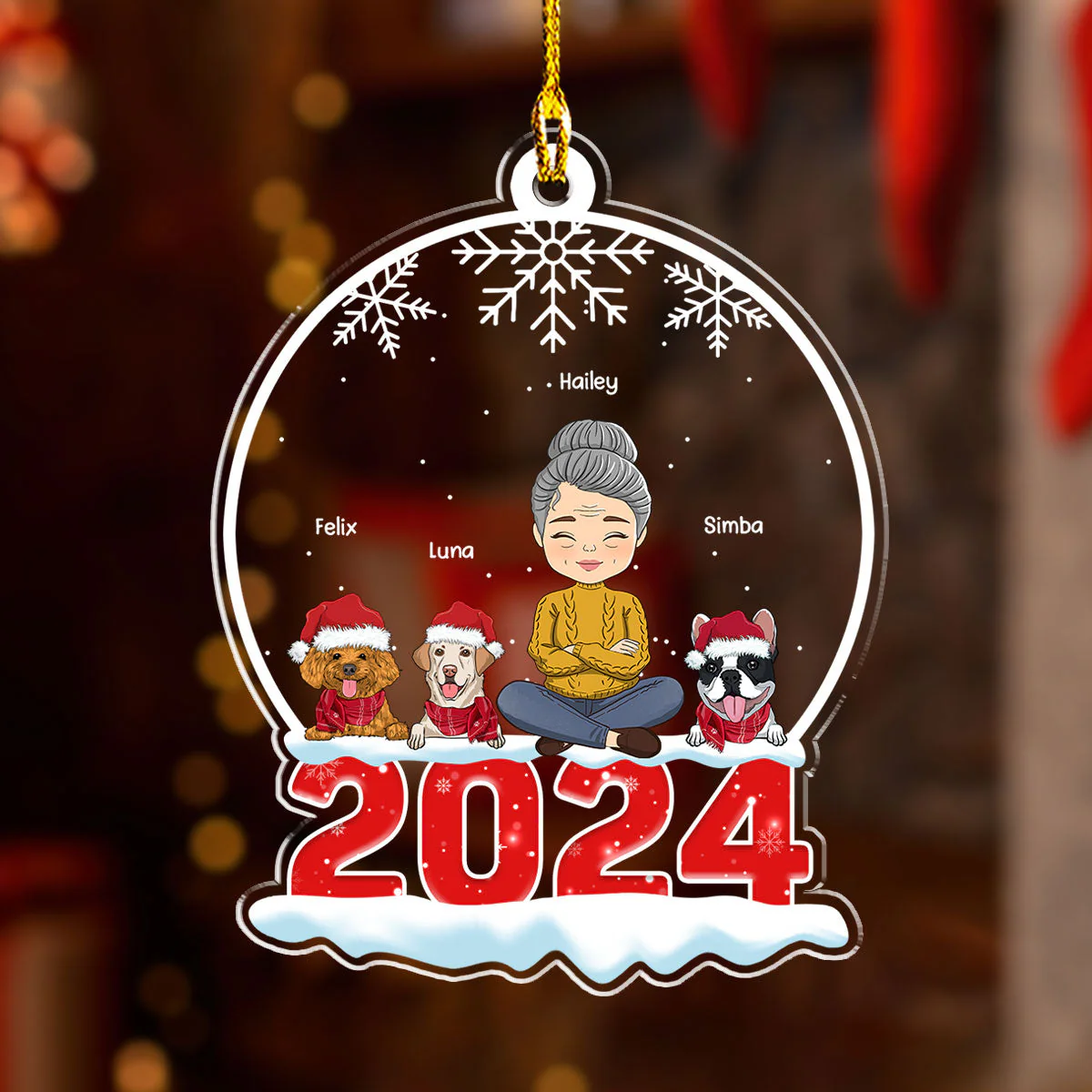 Crystal Snow Globe - Personalized Custom Acrylic Ornament - Image 4