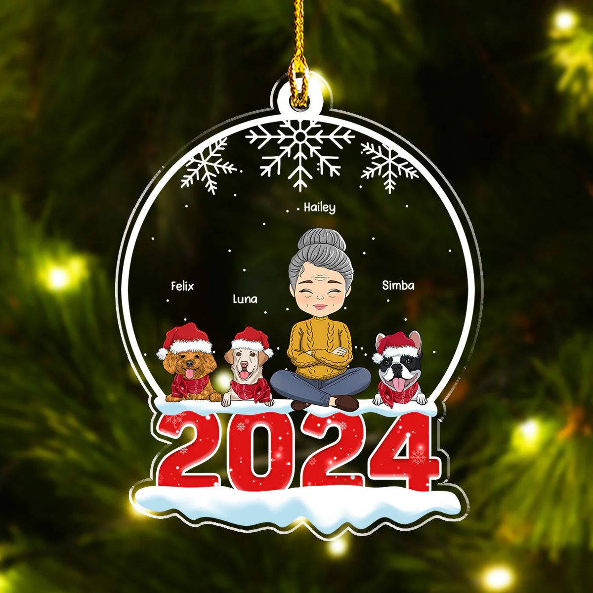 Crystal Snow Globe - Personalized Custom Acrylic Ornament - Image 5