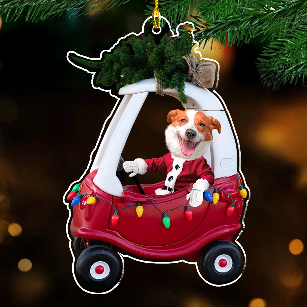 Custom Baby Kid In Car - Personalized Custom Acrylic Ornament - Image 3