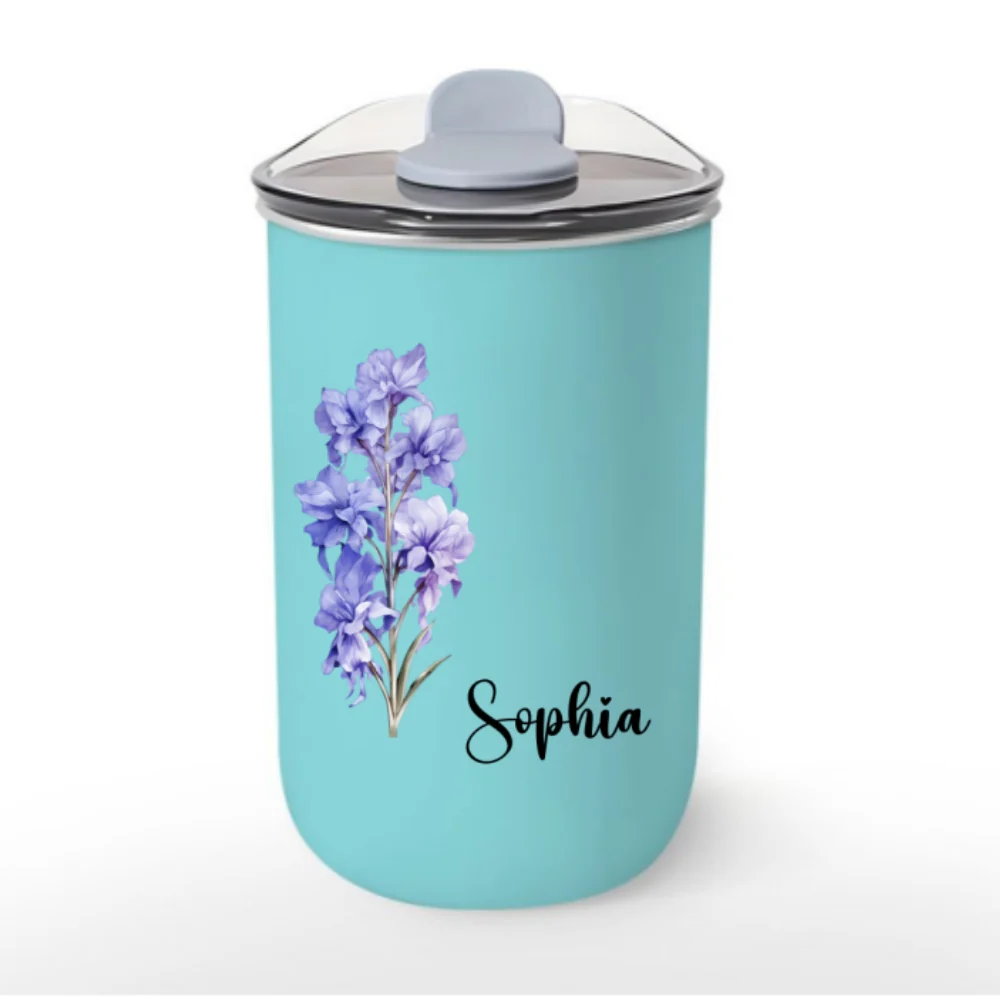 Custom Birth Month Flower Gift - Personalized Custom 10oz Tumbler - Image 5