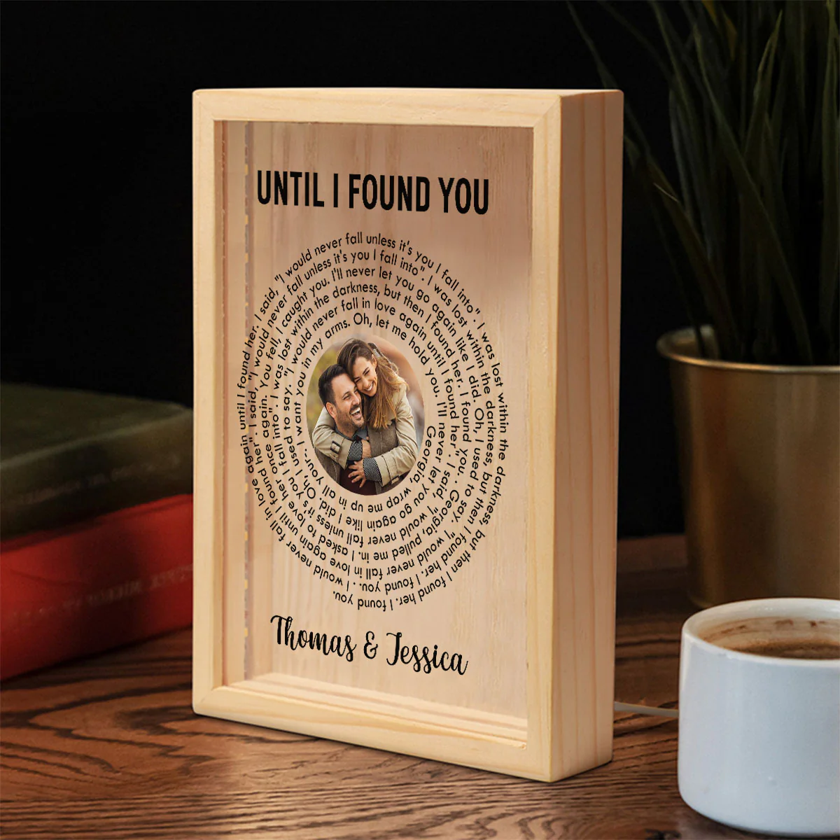 Custom Couple Photo And Favorite Spiral Song Lyrics - Personalized Frame Light Box - Image 2