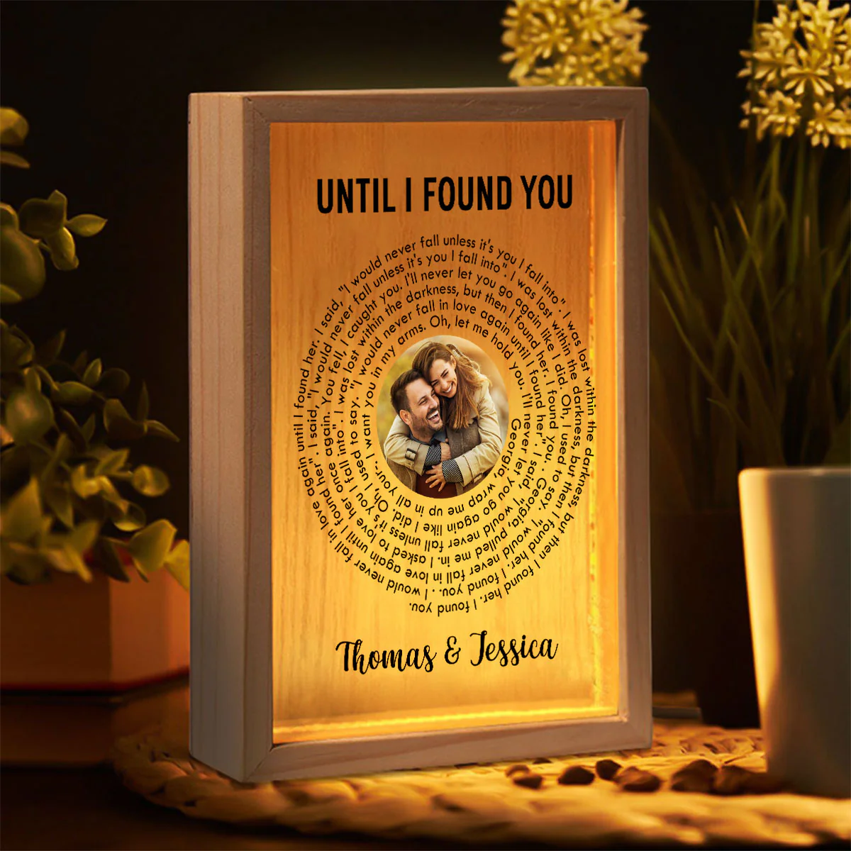Custom Couple Photo And Favorite Spiral Song Lyrics - Personalized Frame Light Box - Image 4