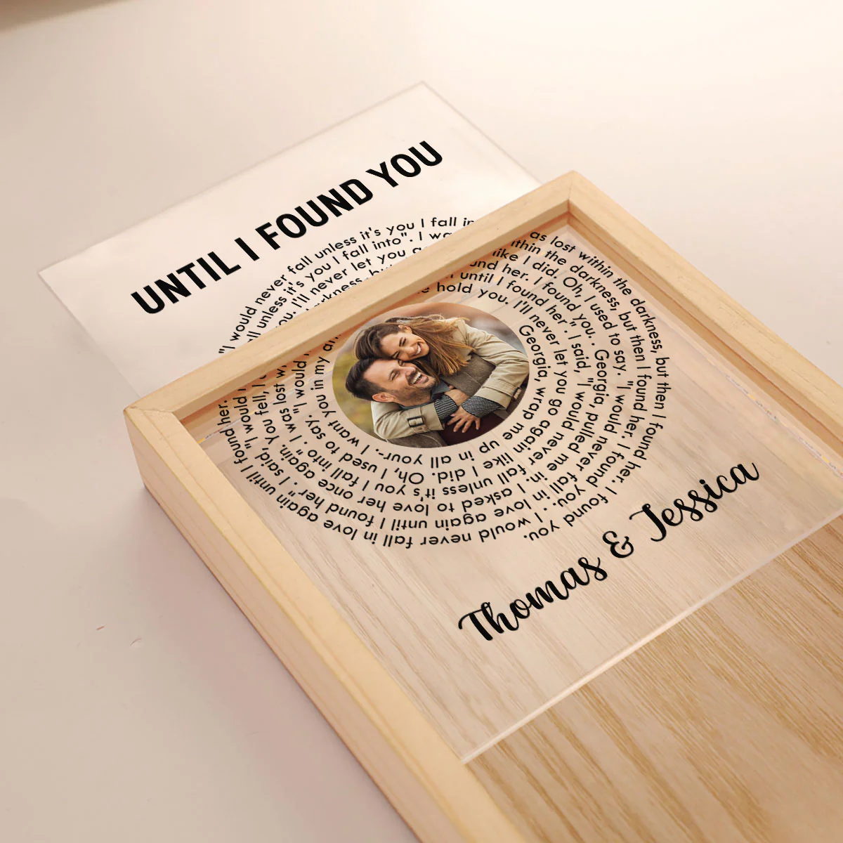 Custom Couple Photo And Favorite Spiral Song Lyrics - Personalized Frame Light Box - Image 5