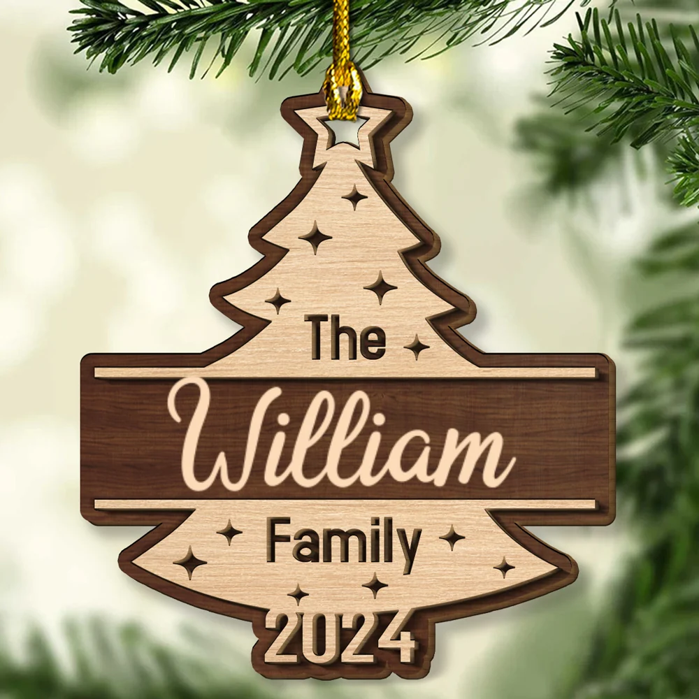 Custom Family Name Christmas - Personalized Custom 2-layered Wood Ornament - Image 6