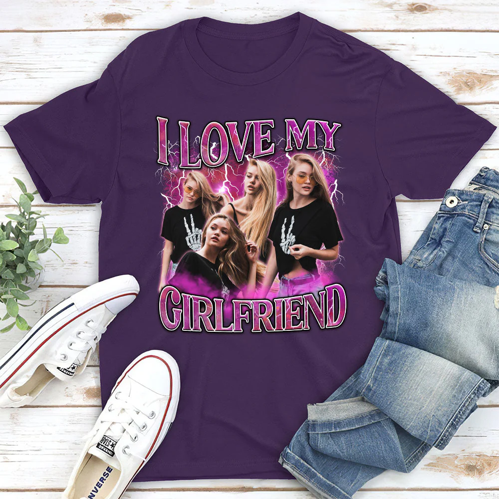 Custom I Love My Girlfriend - Personalized Custom Unisex T-shirt - Image 2