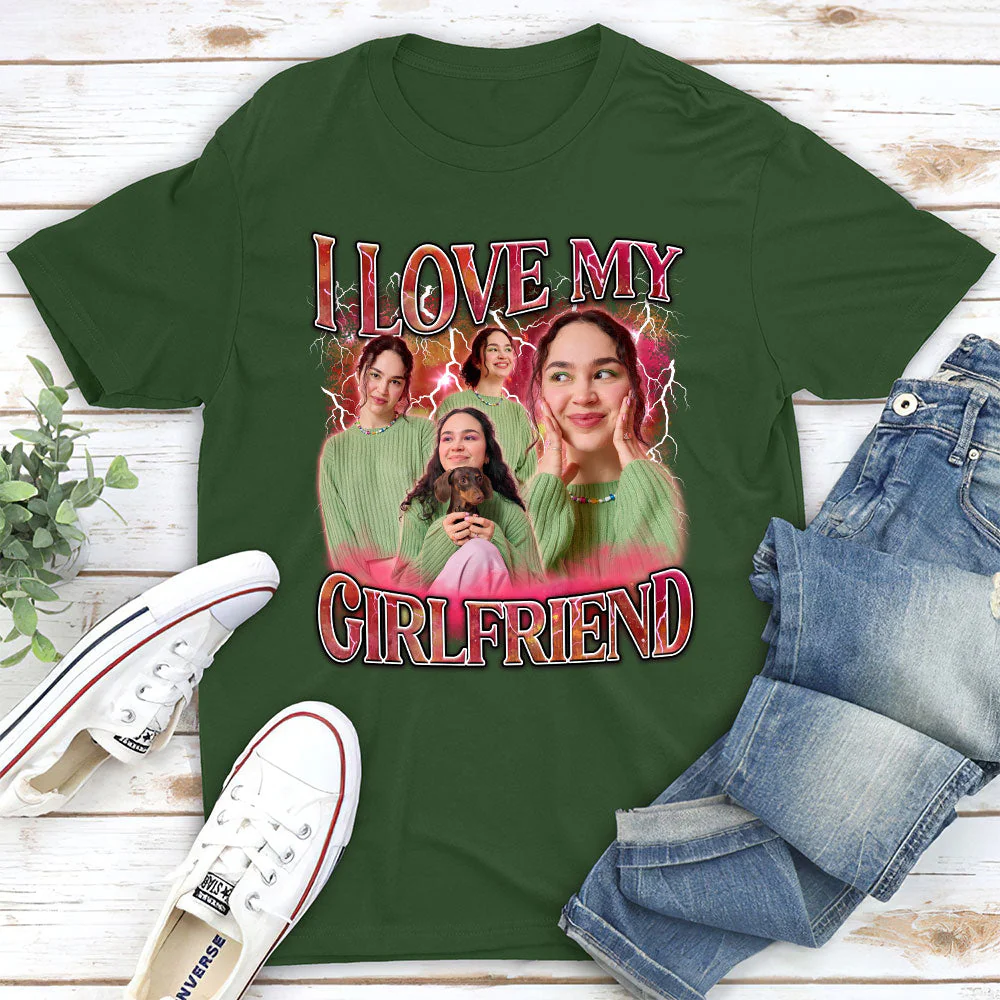 Custom I Love My Girlfriend - Personalized Custom Unisex T-shirt - Image 5