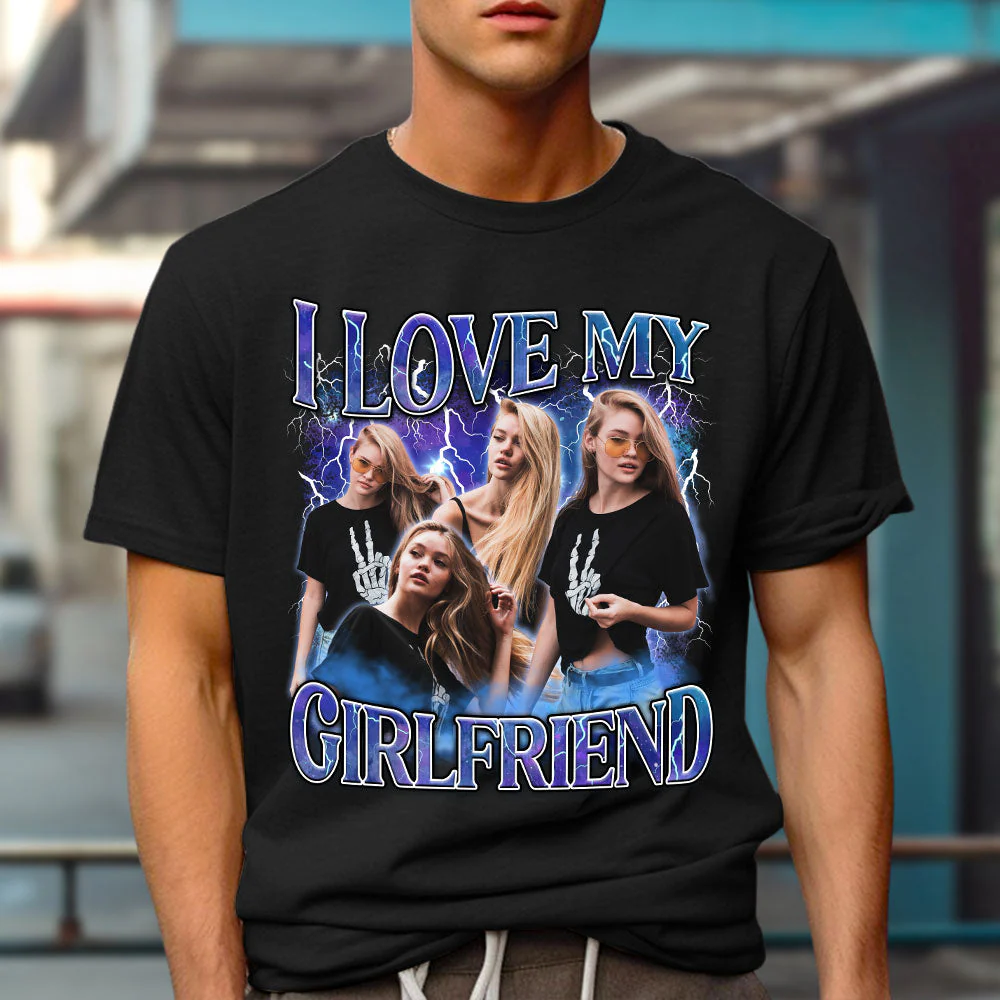 Custom I Love My Girlfriend - Personalized Custom Unisex T-shirt - Image 6