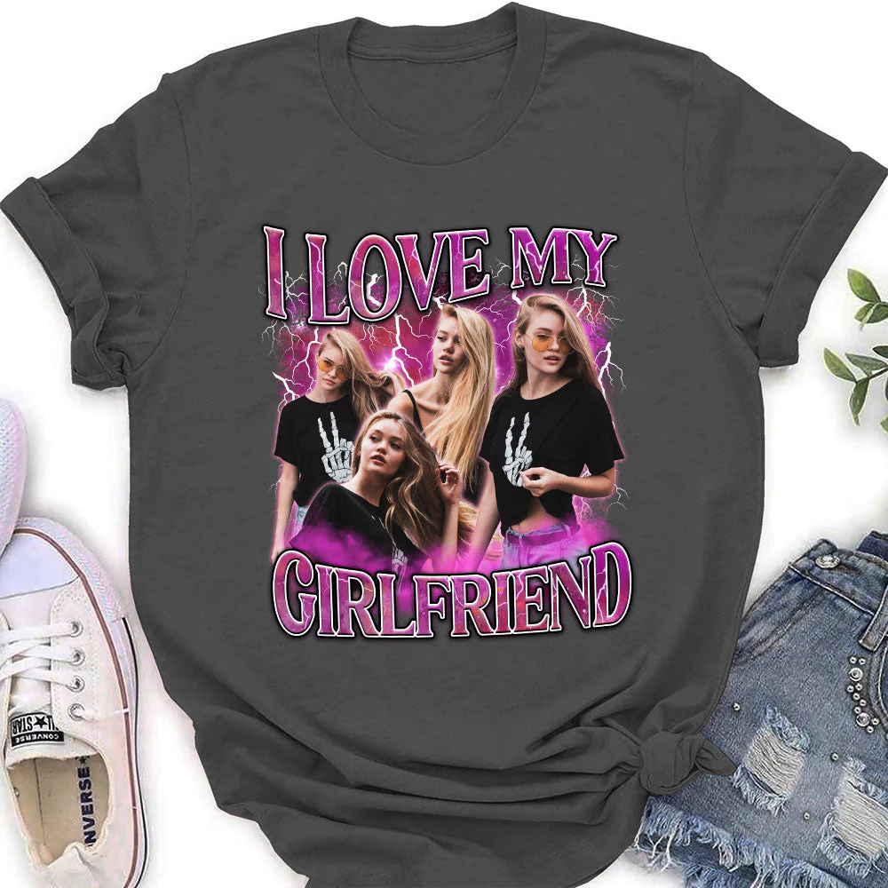 Custom I Love My Girlfriend - Personalized Custom Women's T-shirt - Image 4