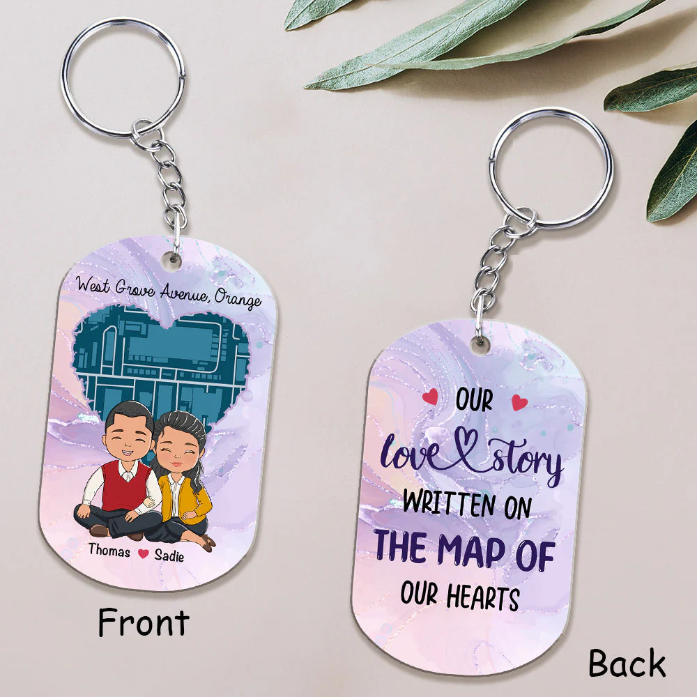 Custom Map The Map Of Heart - Personalized Custom Acrylic Keychain - Image 2