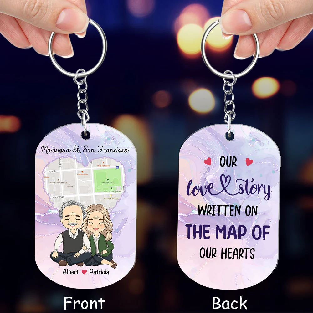 Custom Map The Map Of Heart - Personalized Custom Acrylic Keychain - Image 3