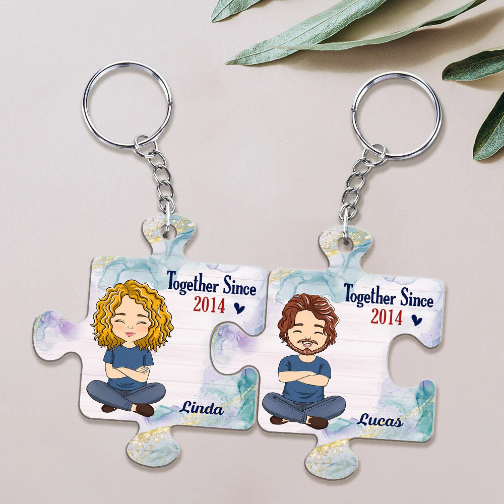 Custom Map Together - Personalized Custom Couple Acrylic Keychain - Image 2