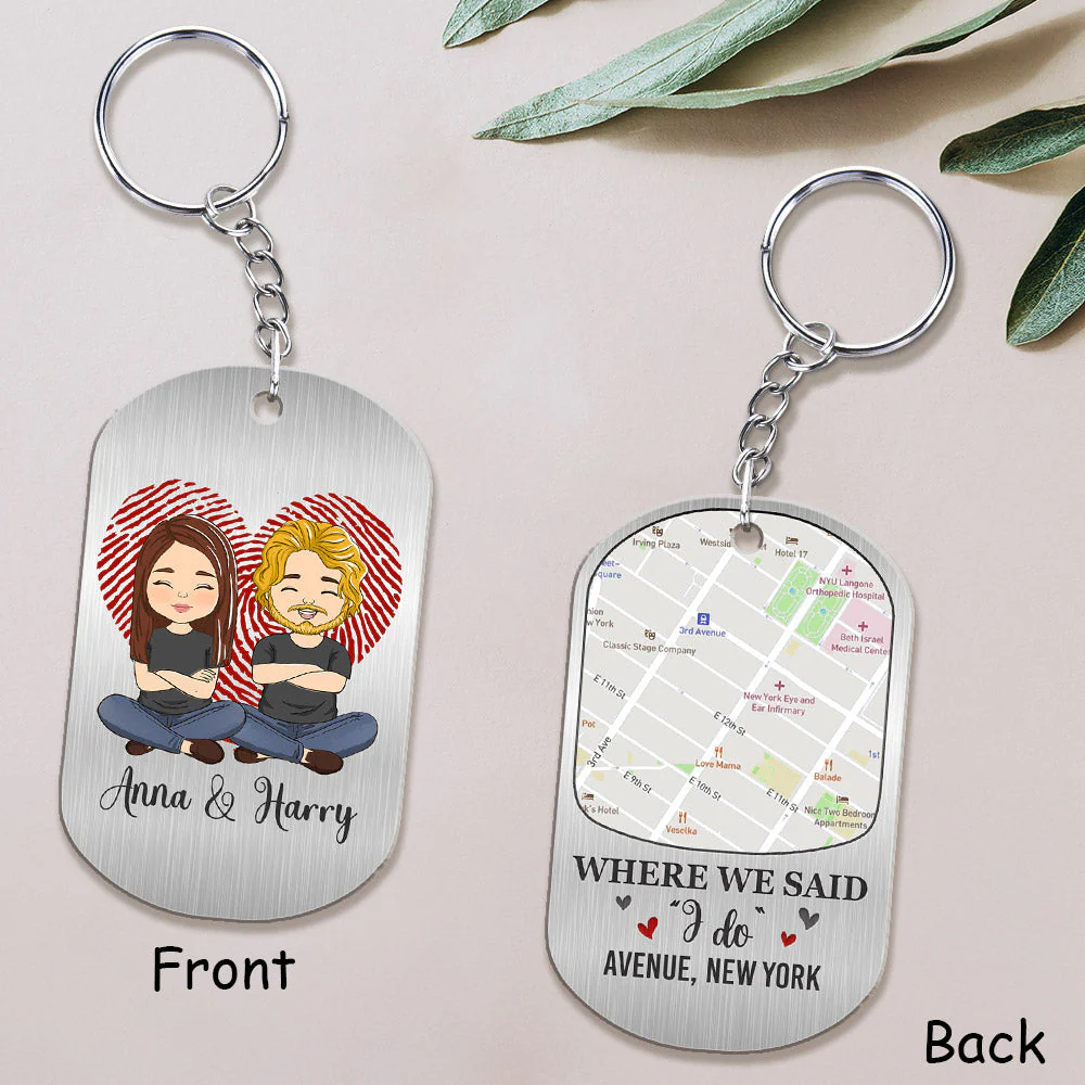 Custom Map Where We Said - Personalized Custom Acrylic Keychain - Image 2