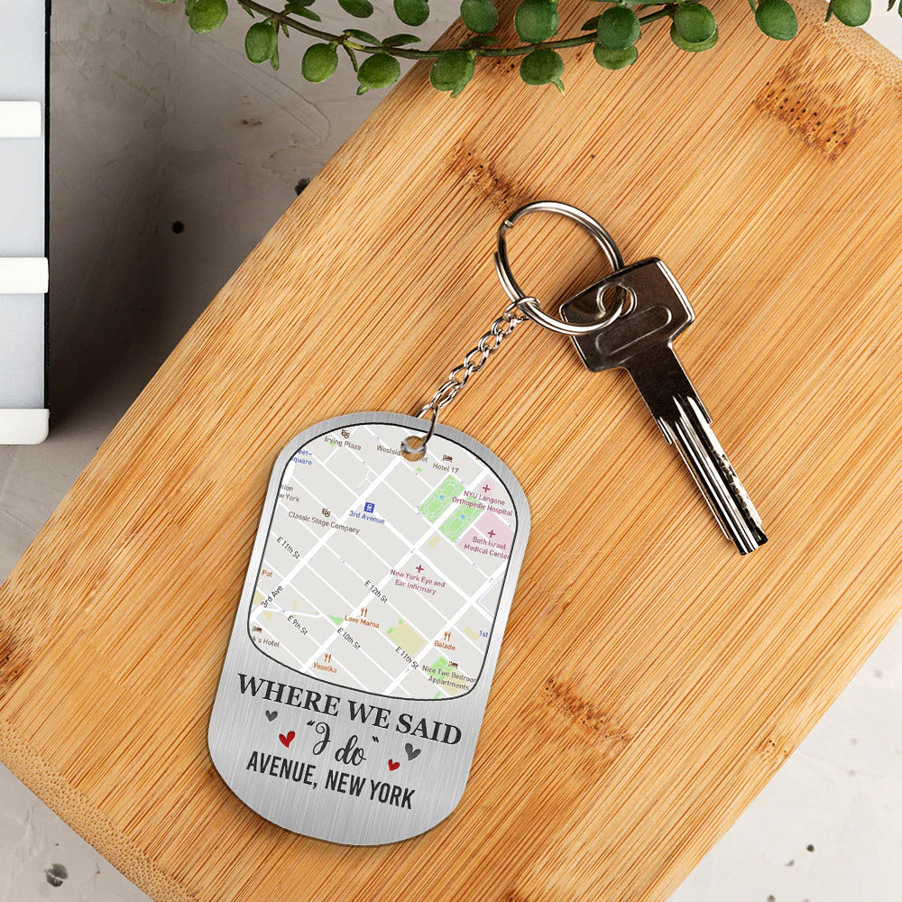 Custom Map Where We Said - Personalized Custom Acrylic Keychain - Image 5