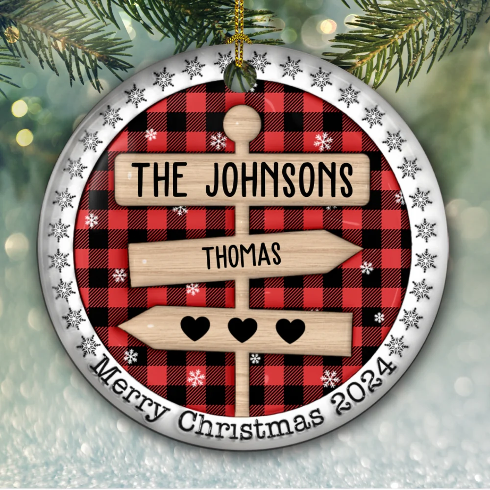 Custom Name Family - Personalized Custom 3D Inflated Effect Ceramic Ornament - Image 6