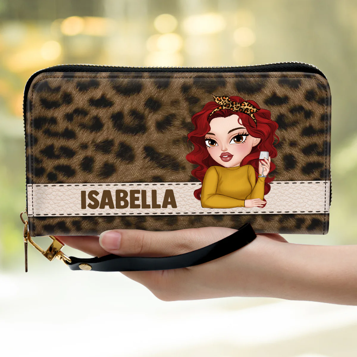 Custom Name Leopard - Personalized Custom Leather Wallet - Image 2