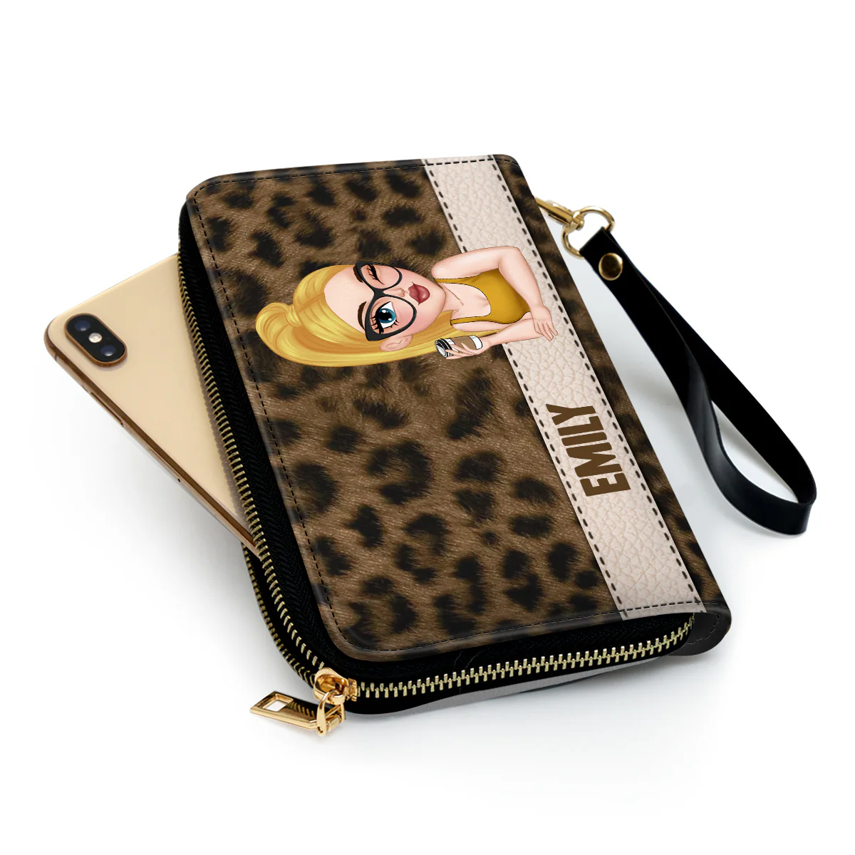 Custom Name Leopard - Personalized Custom Leather Wallet - Image 3
