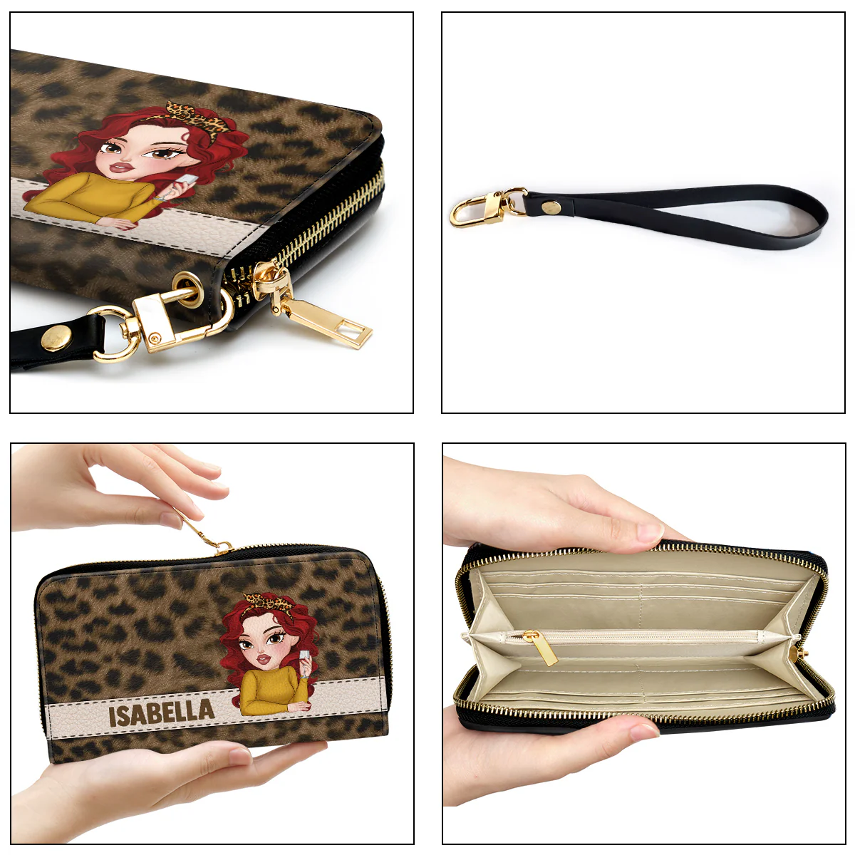Custom Name Leopard - Personalized Custom Leather Wallet - Image 5