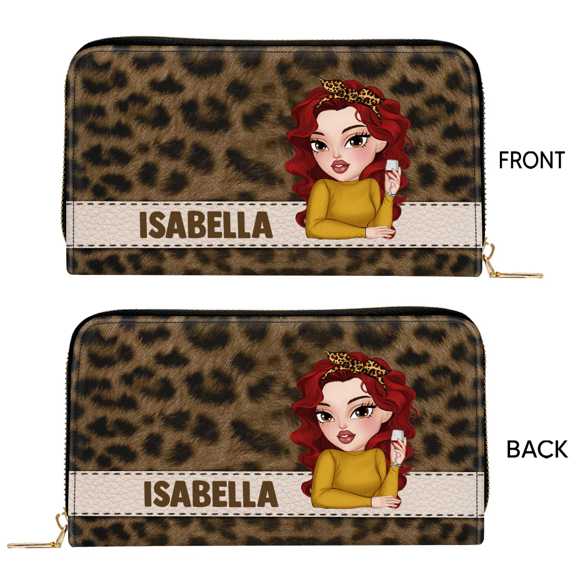 Custom Name Leopard - Personalized Custom Leather Wallet - Image 6