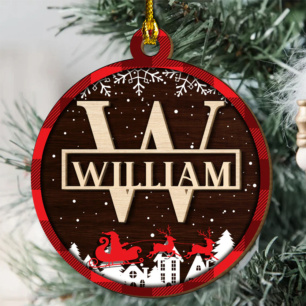 Custom Name Merry Christmas - Personalized Custom 2-layered Wood Ornament - Image 5