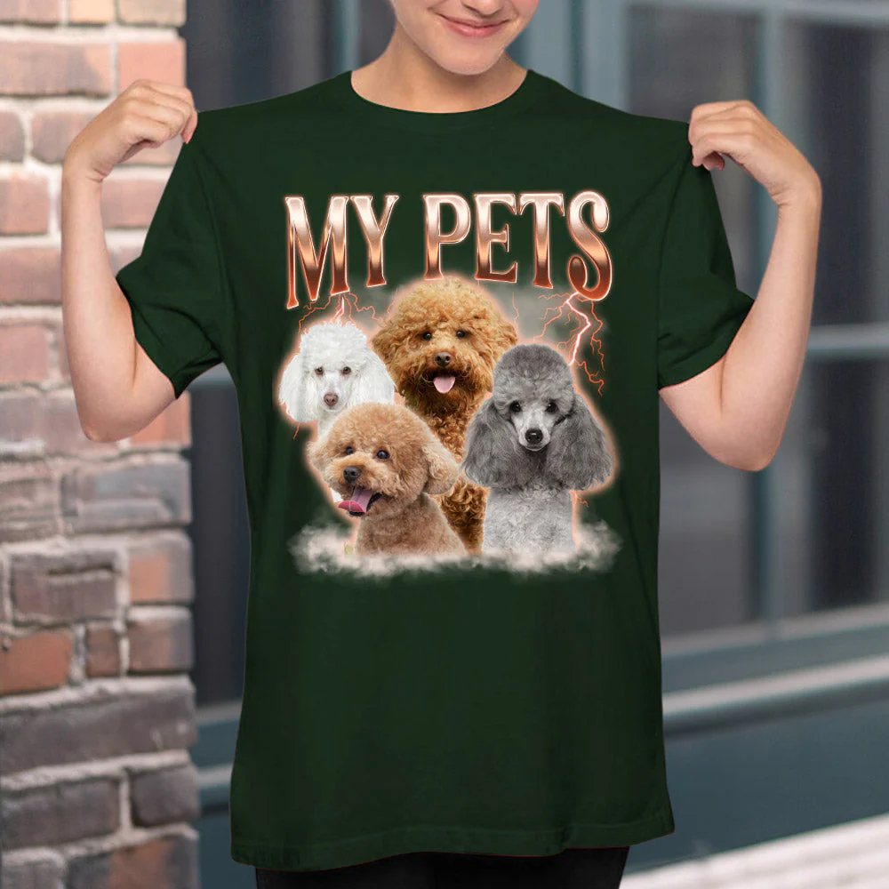 Custom Pet Face Vintage Version 8 - Personalized Custom Unisex T-shirt - Image 3