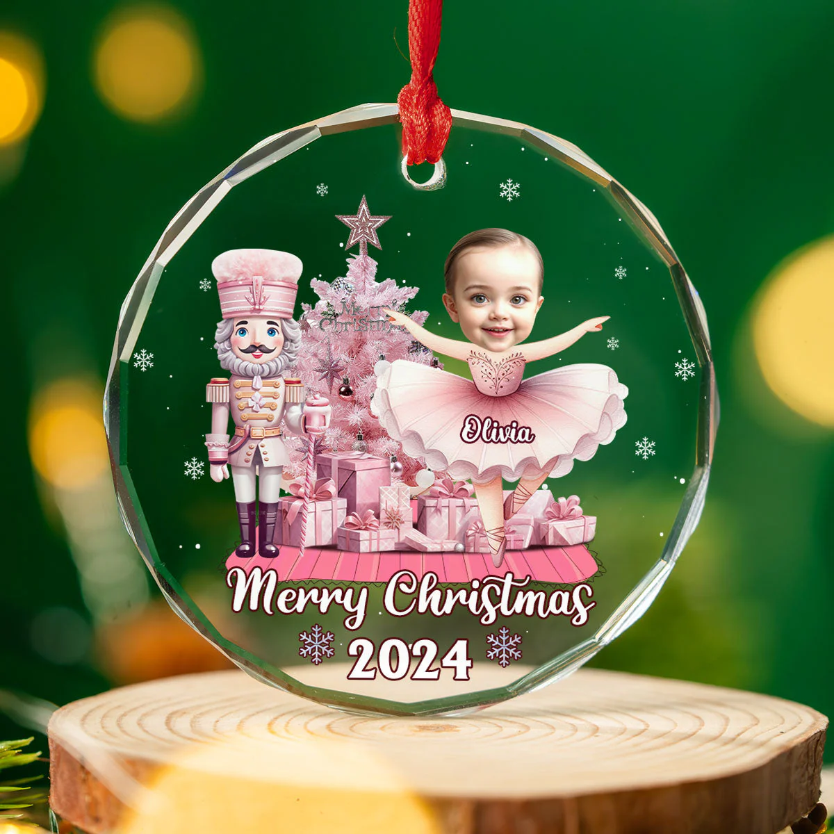 Custom Photo 1st Christmas - Personalized Custom Glass Ornament - Image 3