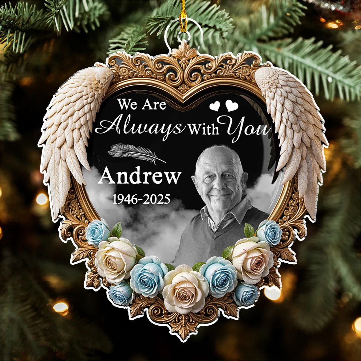 Custom Photo Always With You - Personalized Custom Acrylic Ornament - Image 5