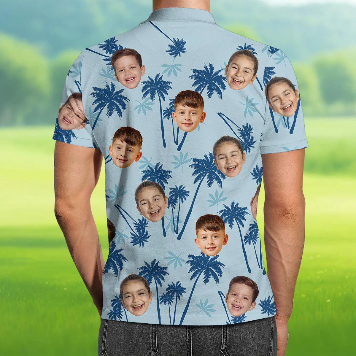 Custom Photo Best Dad Ever - Personalized Photo Polo Shirt - Image 3