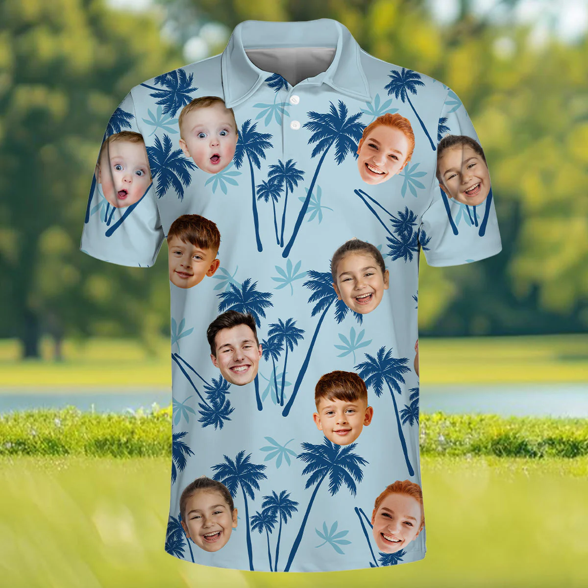 Custom Photo Best Dad Ever - Personalized Photo Polo Shirt - Image 4