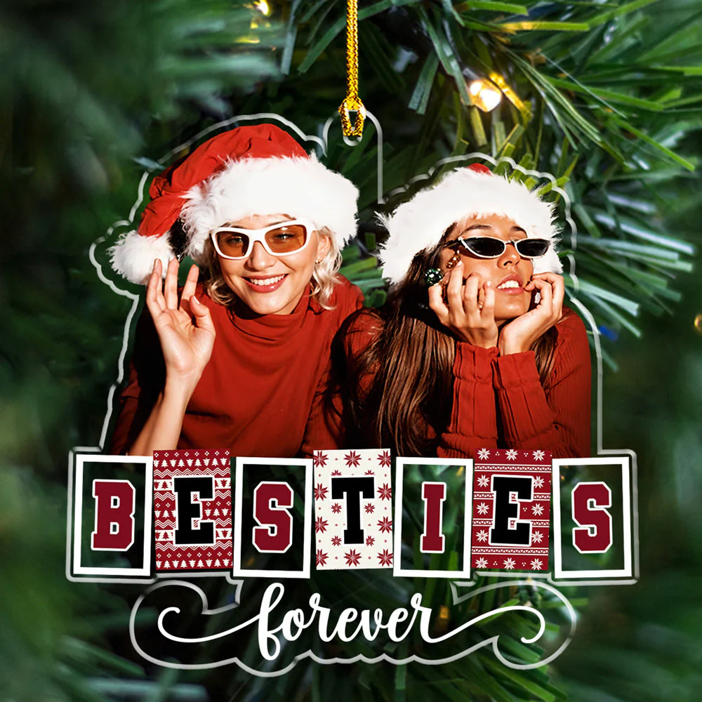 Custom Photo Bestie Forever - Personalized Custom Acrylic Ornament - Image 2